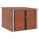 Bike Shed 3 pcs Brown 216 x 207 x 158 cm Metal - Front View