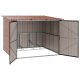 Bike Shed 3 pcs Brown 216 x 207 x 158 cm Metal - 45-Degree Angle