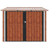 Bike Shed 3 pcs Brown 216 x 207 x 158 cm Metal - Rear View