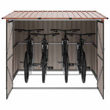 Bike Shed 3 pcs Brown 216 x 207 x 158 cm Metal - Side View