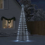LED Christmas Tree Cool White 100.5 x 100.5 x 304 cm Iron