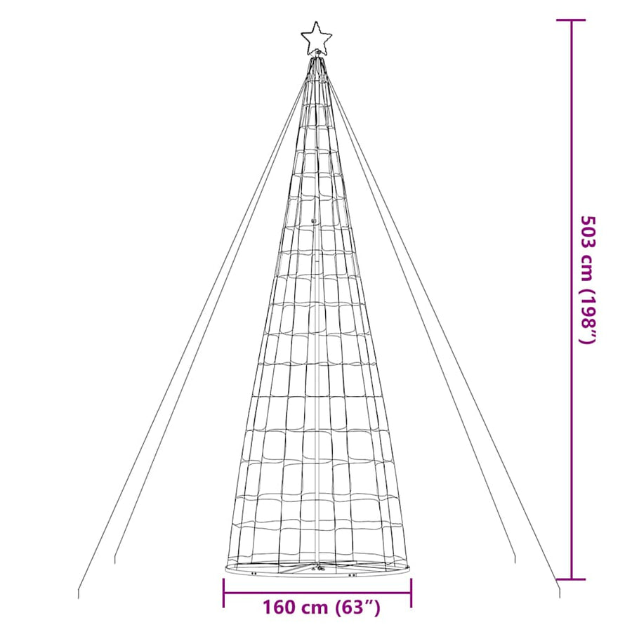 LED Christmas Tree Cool White 160 x 160 x 503 cm Iron