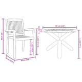Garden Dining Set 5 pcs Natural Solid Acacia Wood