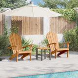 Adirondack Chair 2 pcs Brown Solid Teak Wood