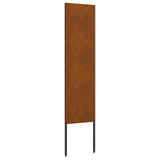 Garden Privacy Screen Rusty 32 x 140 cm Weathering Steel - Front View