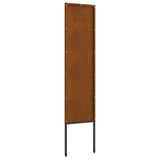 Garden Privacy Screen Rusty 32 x 140 cm Weathering Steel - Low Angle