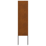 Garden Privacy Screen Rusty 32 x 140 cm Weathering Steel - Top-Down View