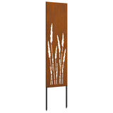 Garden Privacy Screen Rusty 32 x 140 cm Weathering Steel - Rear View