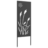 Garden Privacy Screen Black 50 x 140 cm Cold-rolled steel - 45-Degree Angle