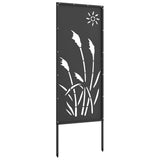 Garden Privacy Screen Black 50 x 140 cm Cold-rolled steel
