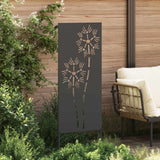 Garden Privacy Screen Black 50 x 140 cm Cold-rolled steel - Side View