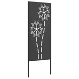 Garden Privacy Screen Black 50 x 140 cm Cold-rolled steel - Rear View