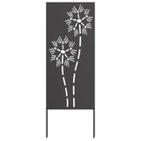 Garden Privacy Screen Black 50 x 140 cm Cold-rolled steel - 45-Degree Angle