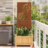 Garden Privacy Screen Rusty 50 x 140 cm Weathering Steel