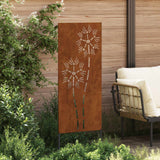 Garden Privacy Screen Rusty 50 x 140 cm Weathering Steel - Side View