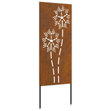 Garden Privacy Screen Rusty 50 x 140 cm Weathering Steel - Front View
