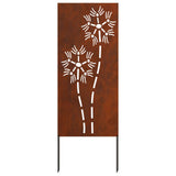 Garden Privacy Screen Rusty 50 x 140 cm Weathering Steel - Close-Up Angle