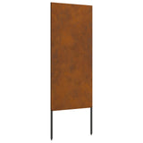 Garden Privacy Screen Rusty 50 x 140 cm Weathering Steel - Front View