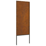 Garden Privacy Screen Rusty 50 x 140 cm Weathering Steel - Low Angle