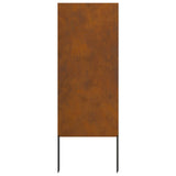 Garden Privacy Screen Rusty 50 x 140 cm Weathering Steel - Top-Down View