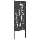 Garden Privacy Screen Black 50 x 140 cm Cold-rolled steel - Rear View