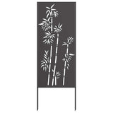 Garden Privacy Screen Black 50 x 140 cm Cold-rolled steel - Front View