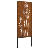 Garden Privacy Screen Floral Rusty 50 x 140 cm Weathering Steel - Low Angle