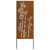 Garden Privacy Screen Floral Rusty 50 x 140 cm Weathering Steel - Top-Down View