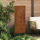 Garden Privacy Screen Rusty 50 x 140 cm Weathering Steel - Side View