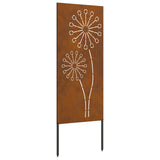Garden Privacy Screen Rusty 50 x 140 cm Weathering Steel - Front View