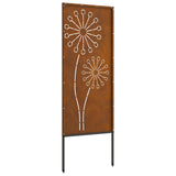 Garden Privacy Screen Rusty 50 x 140 cm Weathering Steel - Low Angle