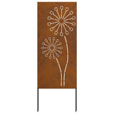 Garden Privacy Screen Rusty 50 x 140 cm Weathering Steel - Top-Down View