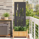 Garden Privacy Screen Black 50 x 140 cm Cold-rolled steel