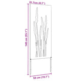 Garden Privacy Screen Black 50 x 140 cm Cold-rolled steel