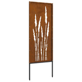 Garden Privacy Screen Floral Rusty 50 x 140 cm Weathering Steel - Low Angle