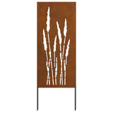 Garden Privacy Screen Floral Rusty 50 x 140 cm Weathering Steel - Top-Down View