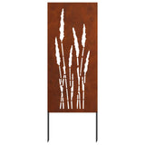 Garden Privacy Screen Floral Rusty 50 x 140 cm Weathering Steel - Close-Up Angle