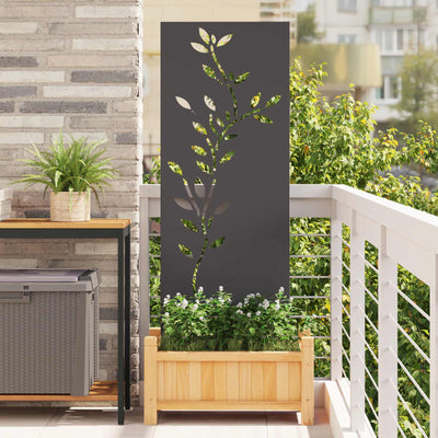 Garden Privacy Screen Black 50 x 140 cm Cold-rolled steel