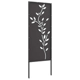 Garden Privacy Screen Black 50 x 140 cm Cold-rolled steel - Close-Up Angle
