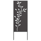Garden Privacy Screen Black 50 x 140 cm Cold-rolled steel - Front View