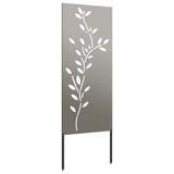 Garden Privacy Screen Floral Rusty 50 x 140 cm Weathering Steel - Rear View