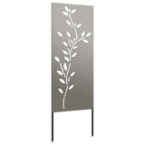 Garden Privacy Screen Floral Rusty 50 x 140 cm Weathering Steel - 45-Degree Angle
