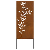 Garden Privacy Screen Floral Rusty 50 x 140 cm Weathering Steel - Top-Down View