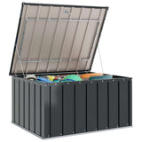 Garden Storage Box Black 101 x 82 x 50 cm Steel - Side View