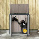 Garden Storage Box Black 101.5 x 57 x 100.5 cm Steel - 45-Degree Angle