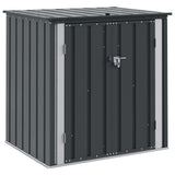 Garden Storage Box Black 101.5 x 82 x 100 cm Steel - Front View