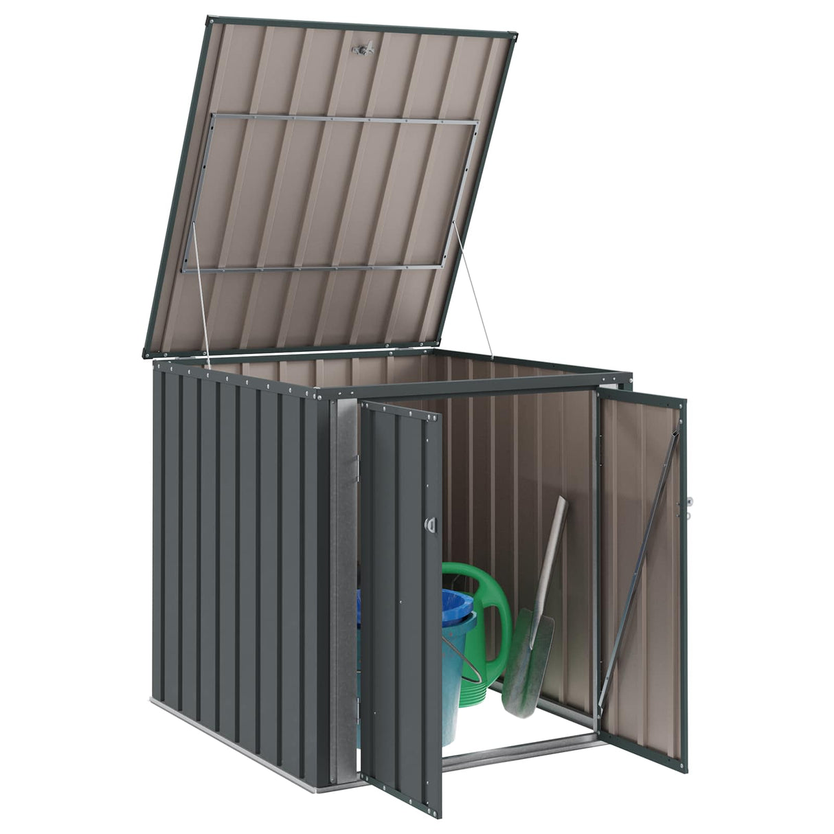 Garden Storage Box Black 101.5 x 107 x 100 cm Steel