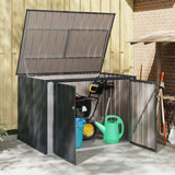 Garden Storage Box Black 151.5 x 107 x 100 cm Steel - Top-Down View