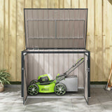 Garden Storage Box Black 151.5 x 107 x 100 cm Steel - 45-Degree Angle