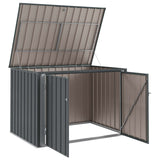 Garden Storage Box Black 151.5 x 107 x 100 cm Steel - Rear View